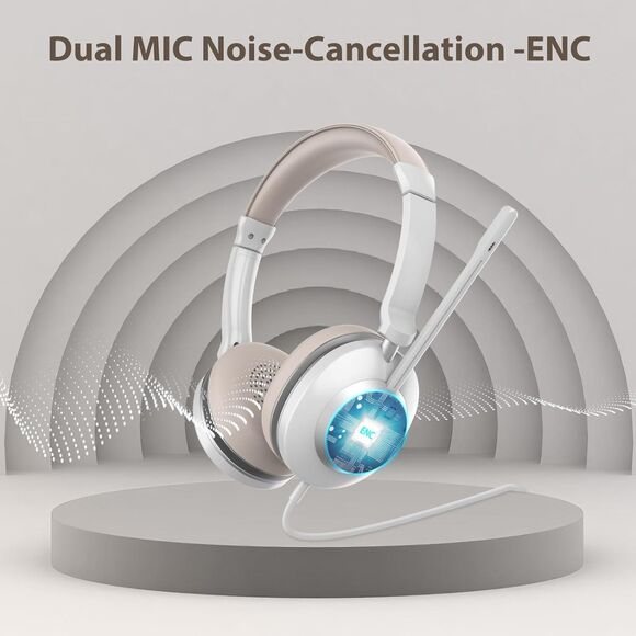 USB Headset with Microphone for PC, Headphones with Mic Noise Cancelling - Picture 8 of 8